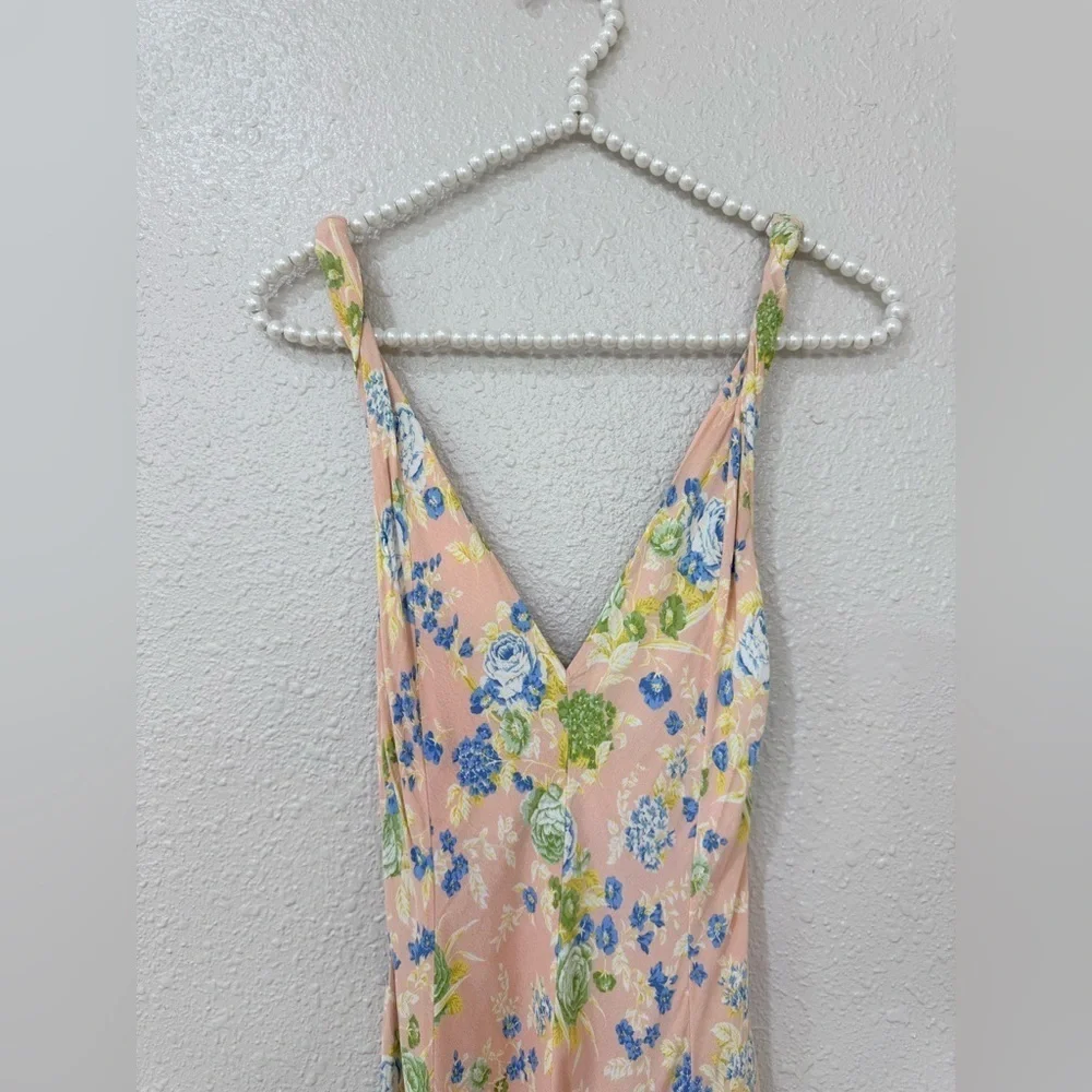 ZARA FLORAL PRINT V-NECK MIDI DRESS SIZE XS BLOGGER FAVORITE